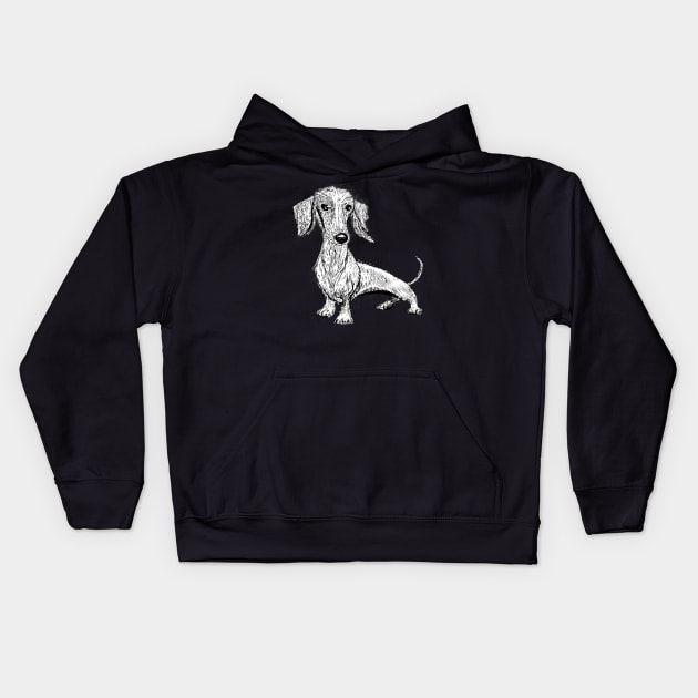 Cute dachshund Kids Hoodie by Salogwyn